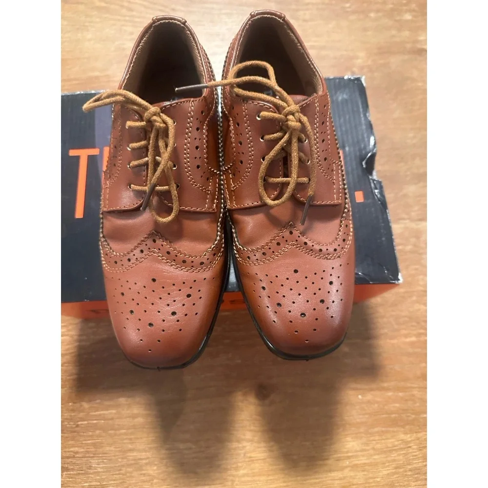 Kids Deer Stags Boys Ace Lace Up Oxfords, Luggage, Size 13 1/2  M